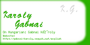 karoly gabnai business card